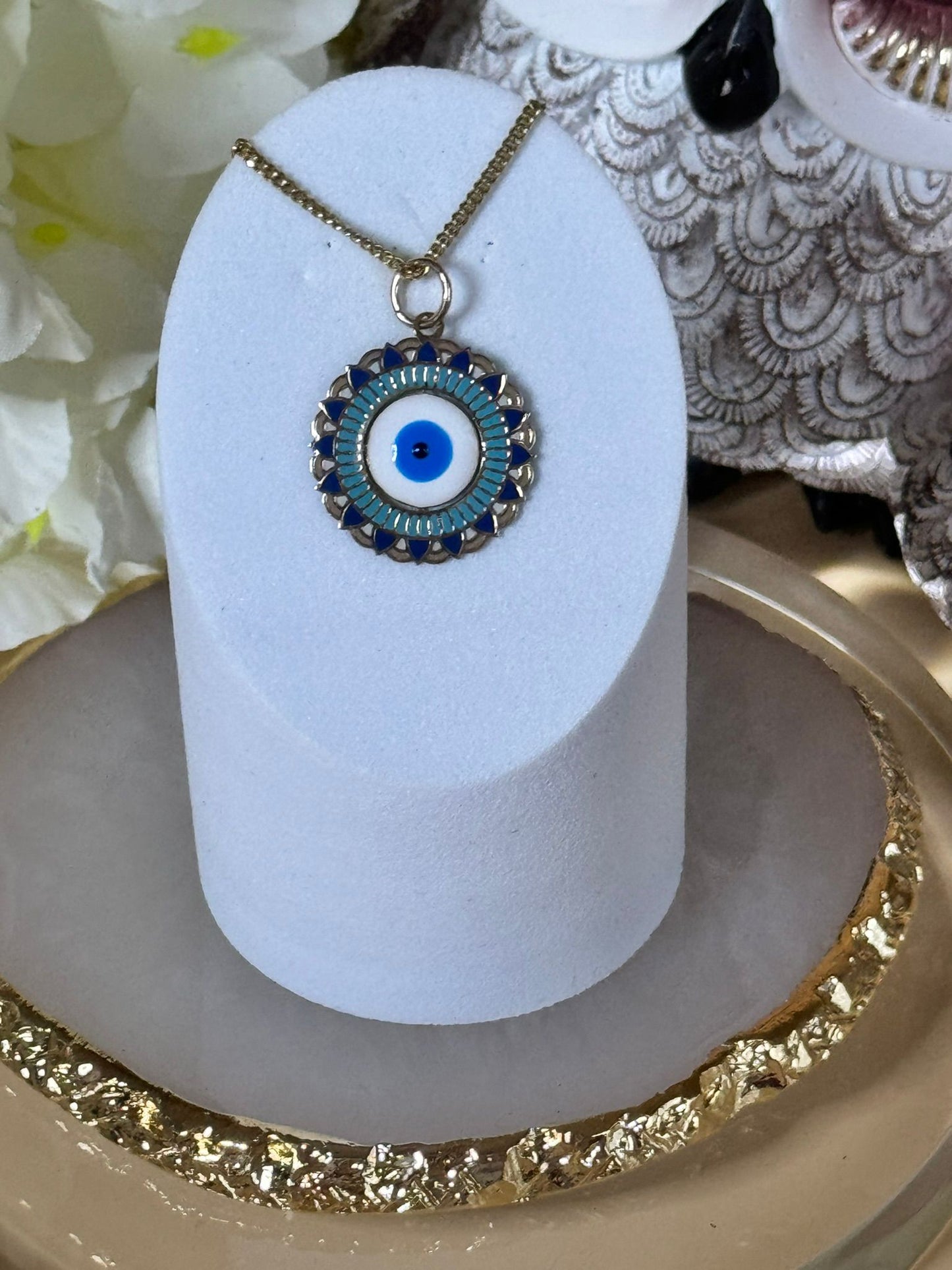 14K Gold Evil Eye Charm